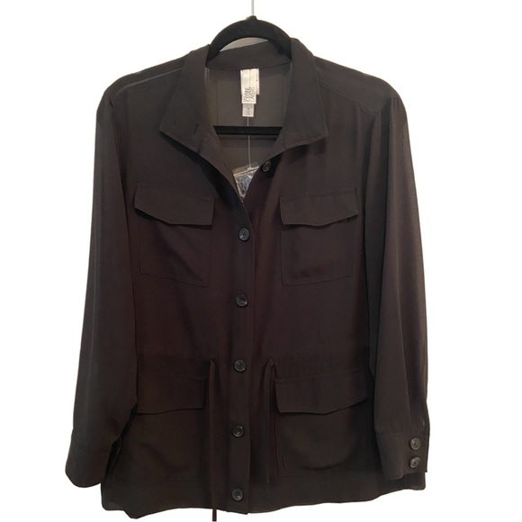 MarlaWynne Jackets & Blazers - MarlaWynne Wynne Layers Chiffon Safari Jacket Black Size Small New